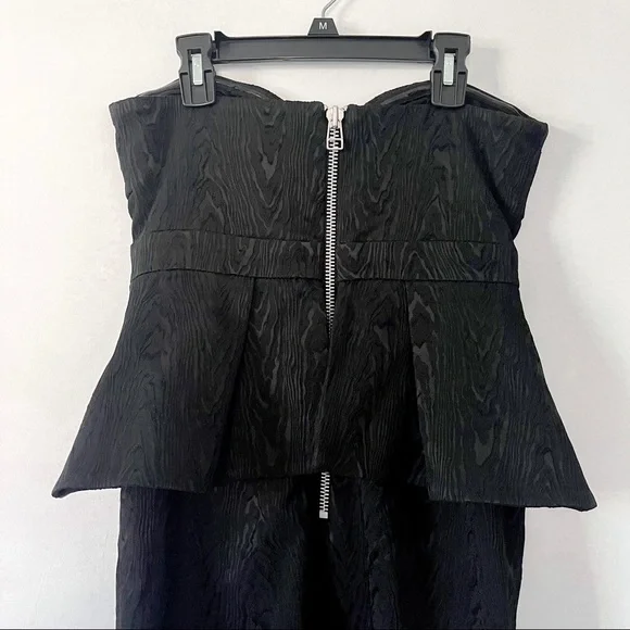 NWT Veronica Beard Allyson Black Strapless Jacquard Peplum Midi Dress Size 2 - Picture 10 of 13